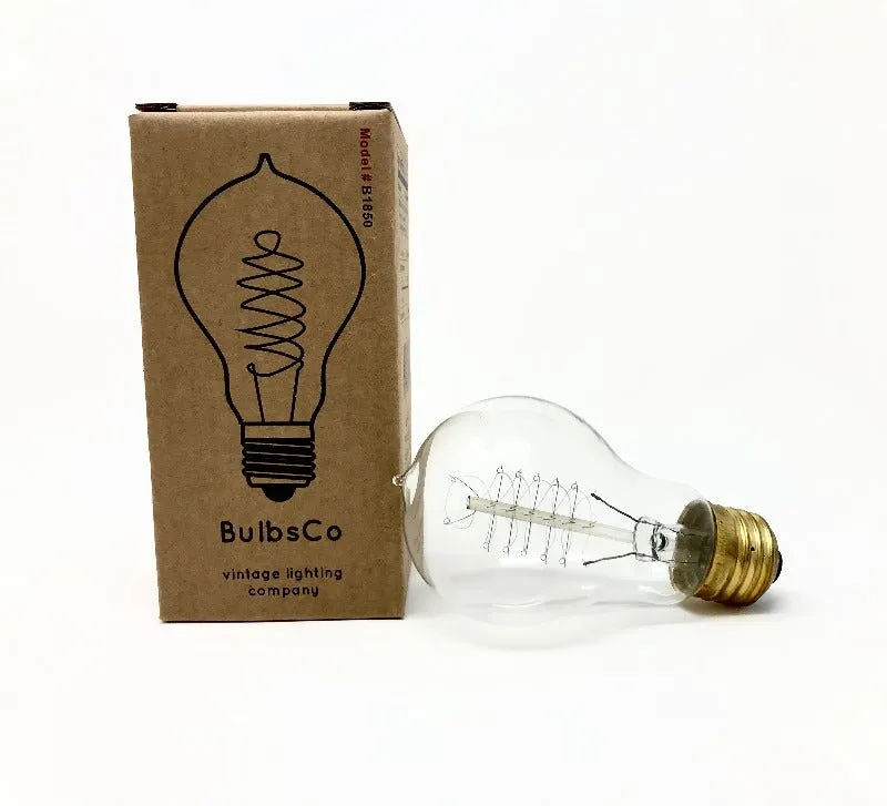 12 Bulb Pack - Vintage Spiral Filament A19 Nostalgic Bulb - 40 Watt