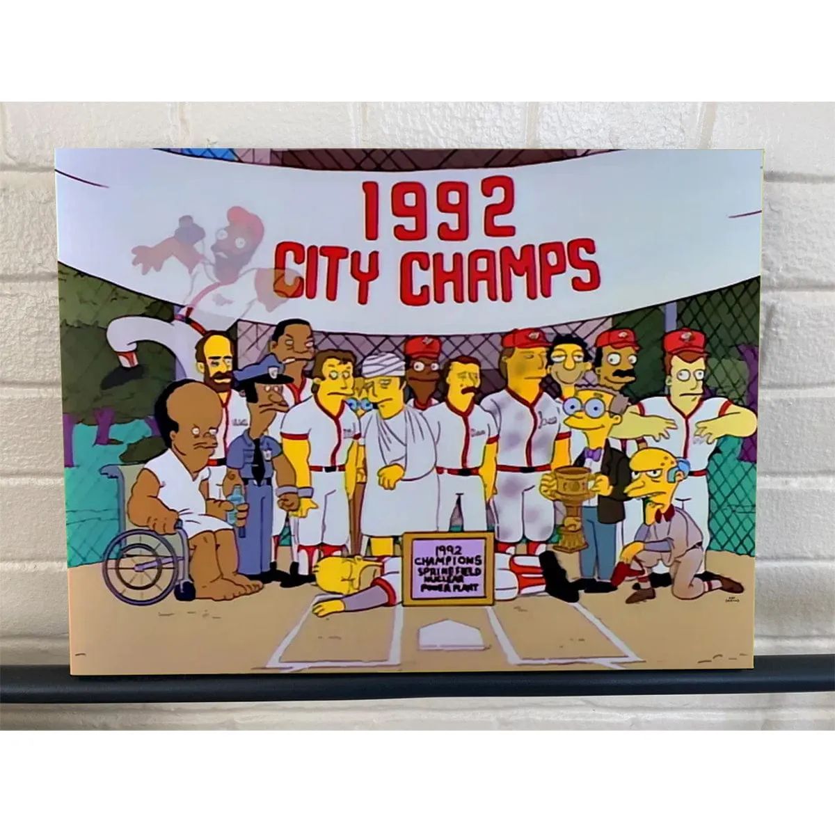 1992 Nuclear Power Plant Softball Team - The Simpsons Gallery Wrapped Canvas Print 12x16