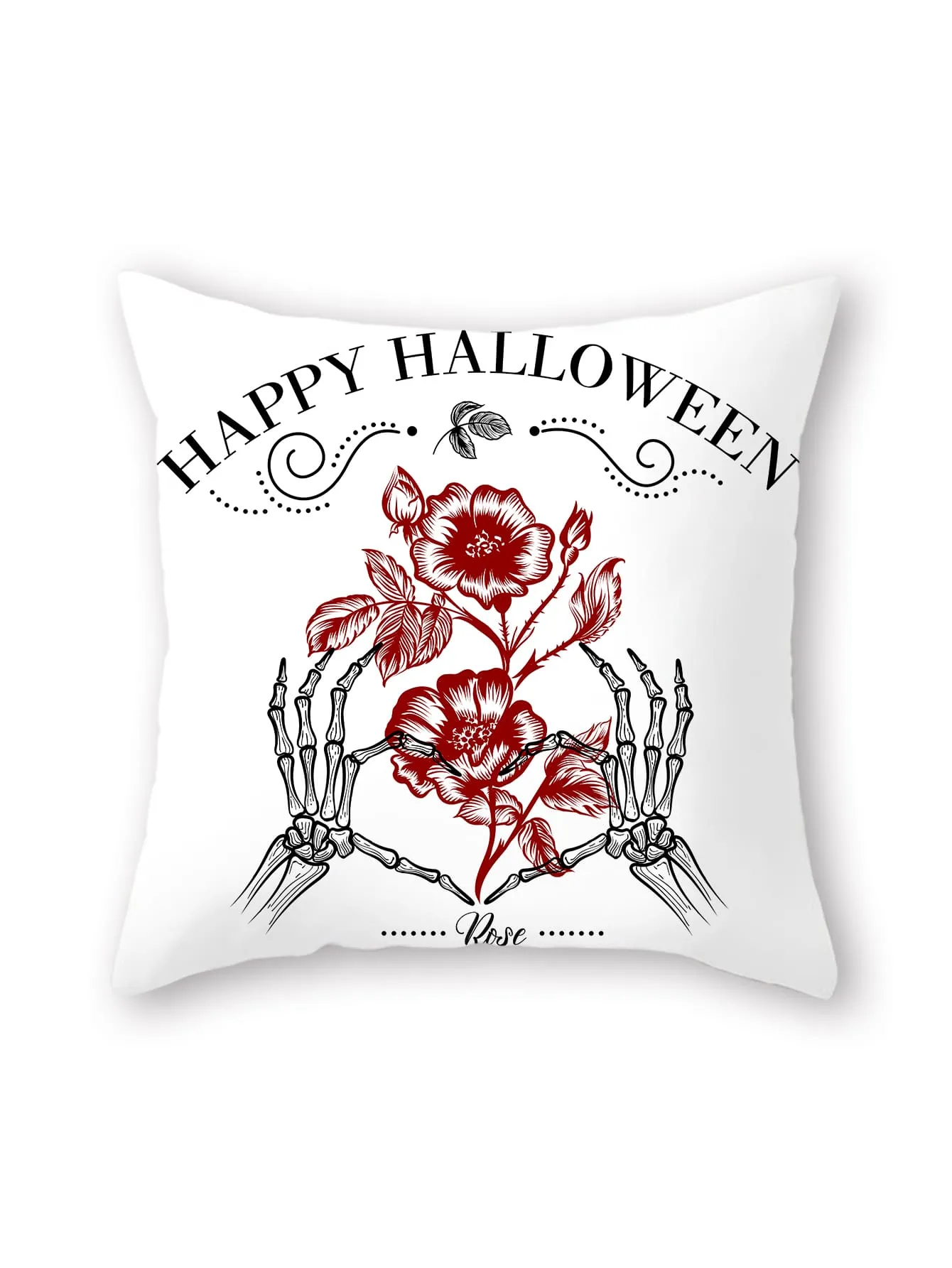 1pc Halloween Floral Print Cushion Cover Without Filler