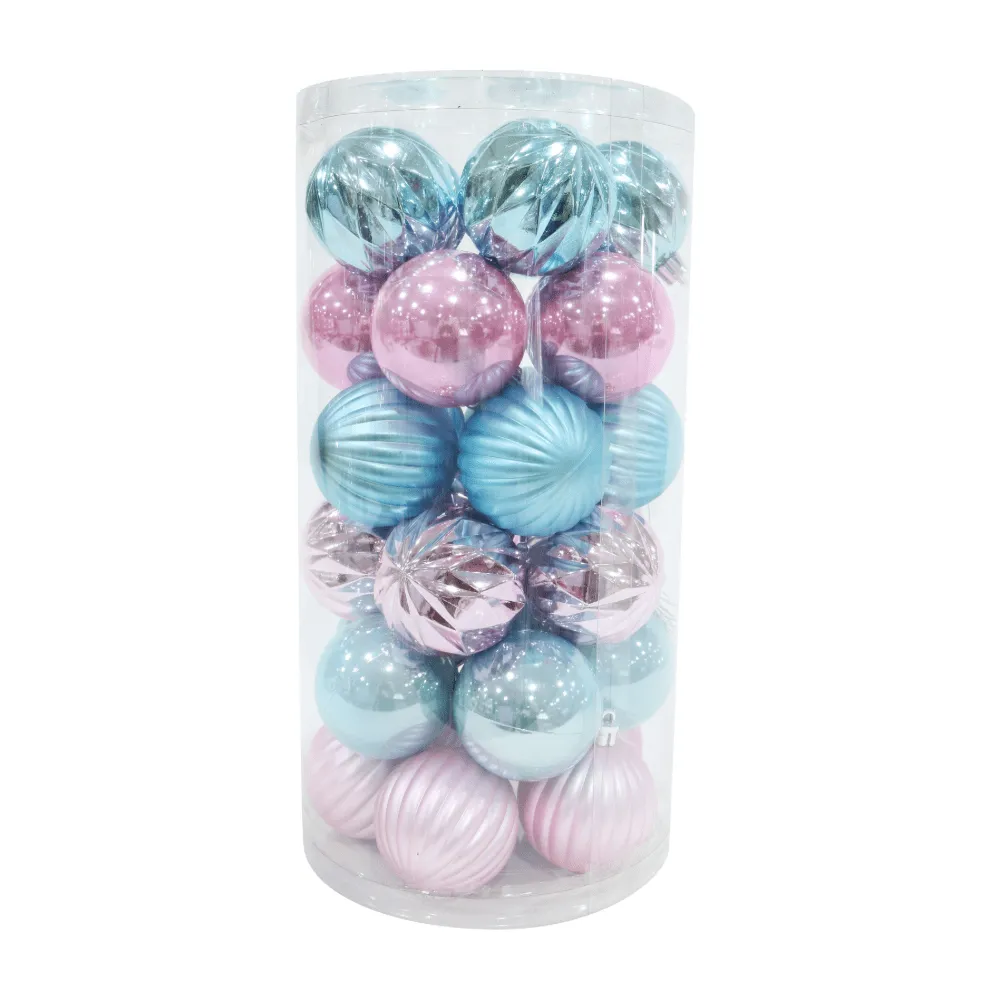 30pk Candyfloss Baubles (6cm)