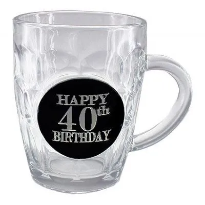 40th Birthday Badge Premium Dimple Stein