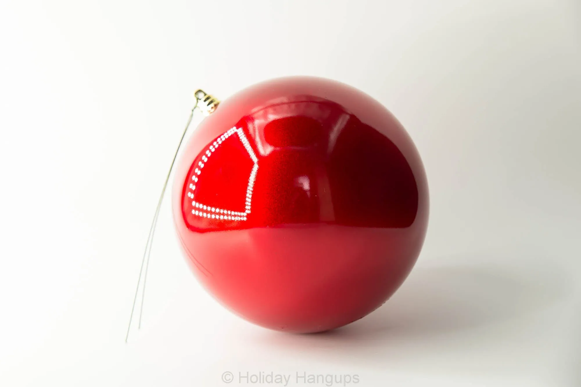 6 Inch Shatterproof Red Candy Apple Finish Designer Ball Ornament, Pre-Wired for Christmas Decorating