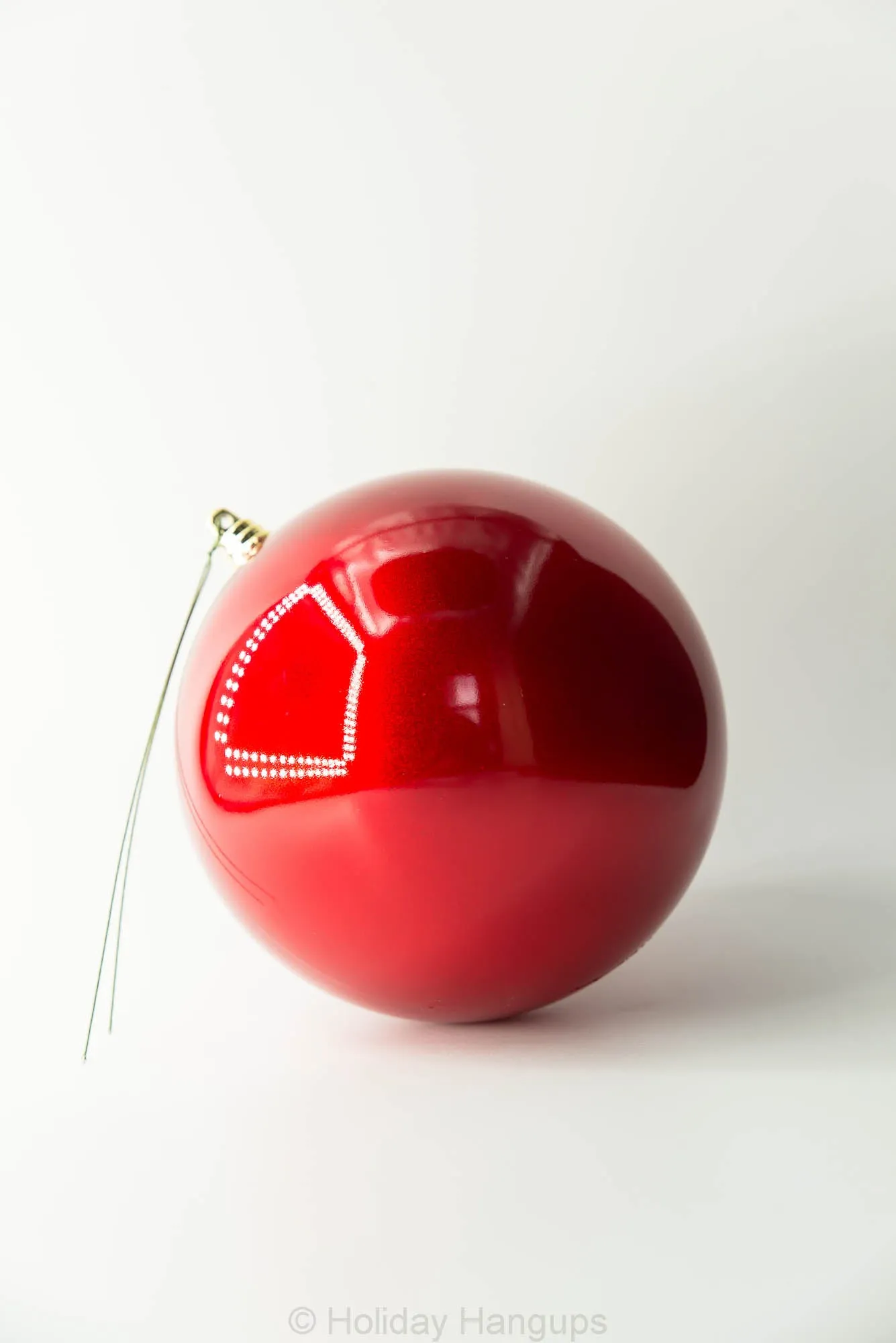 6 Inch Shatterproof Red Candy Apple Finish Designer Ball Ornament, Pre-Wired for Christmas Decorating