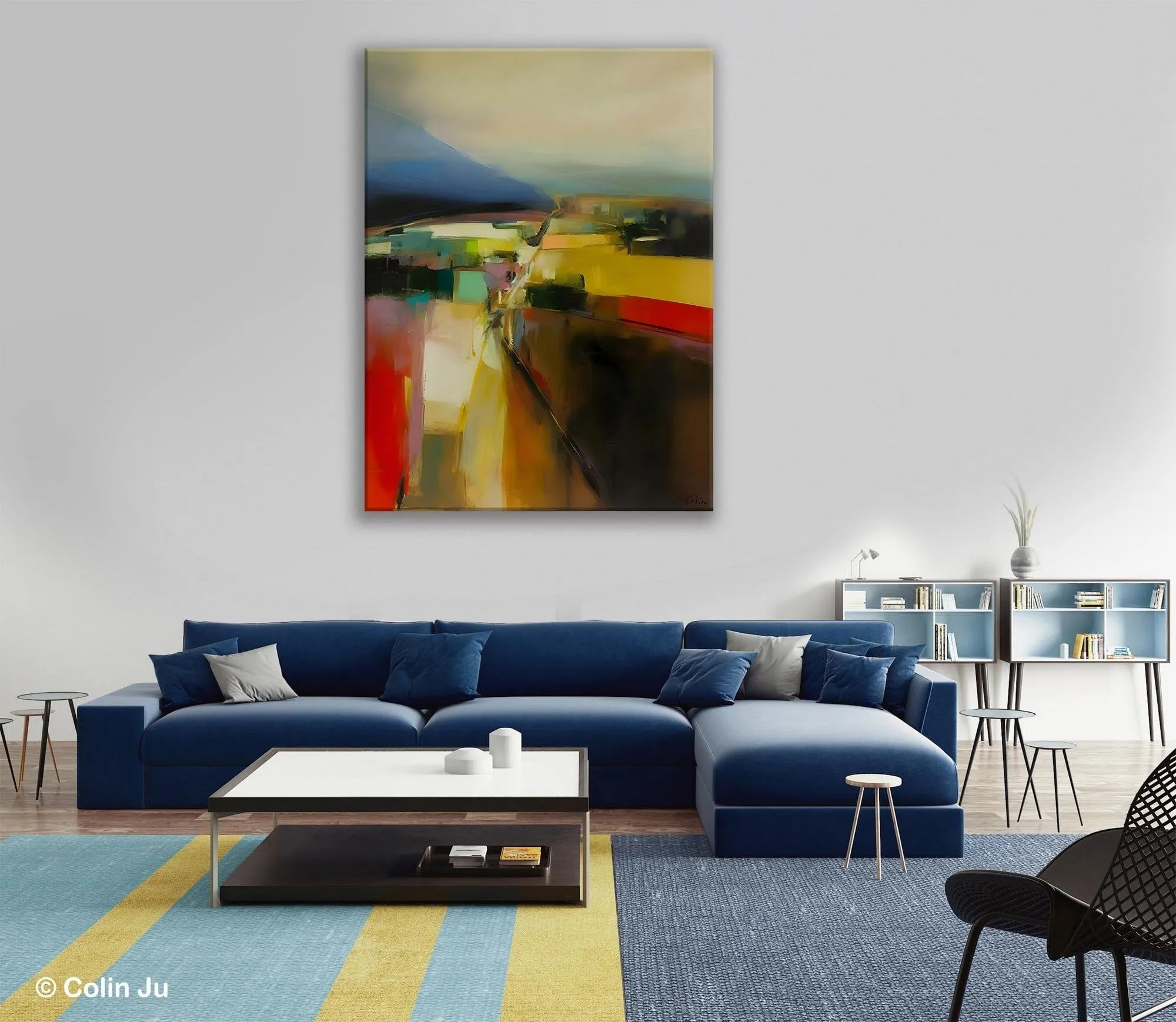 Abstract Landscape Artwork, Landscape Painting on Canvas, Contemporary Wall Art Paintings, Extra Large Original Art, Hand Painted Canvas Art