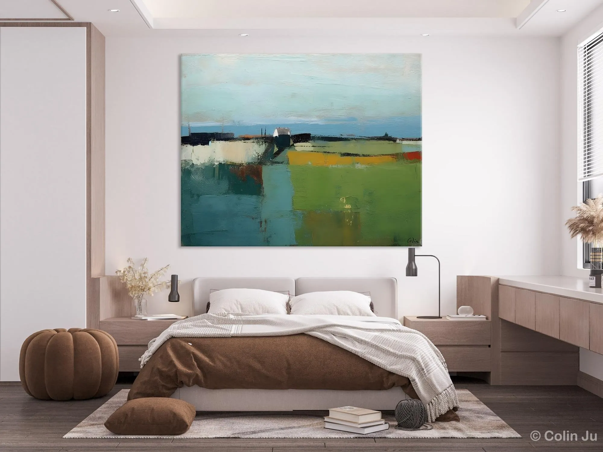 Abstract Landscape Painting for Living Room, Heavy Texture Painting, Hand Painted Canvas Art, Original Abstract Art, Acrylic Art on Canvas