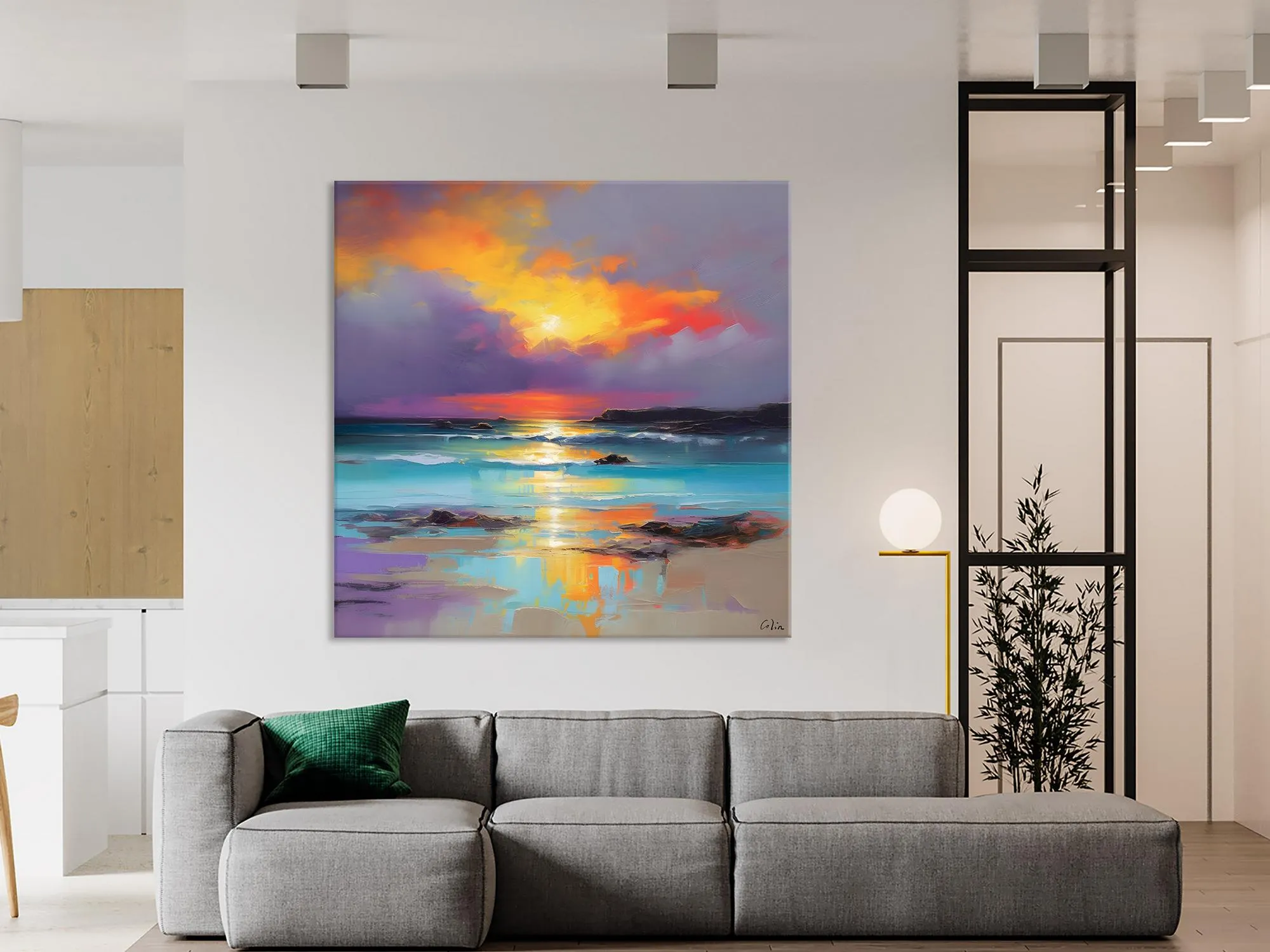 Abstract Landscape Painting for Living Room, Original Landscape Wall Art, Landscape Oil Paintings, Landscape Canvas Art, Hand Painted Canvas Art