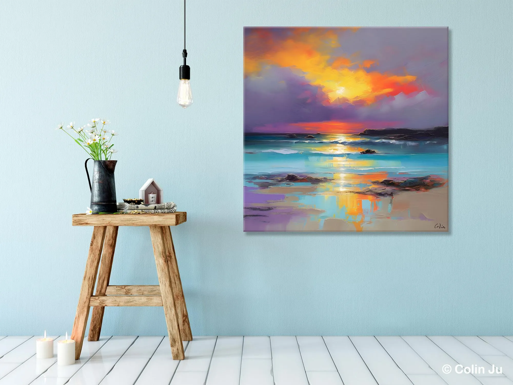 Abstract Landscape Painting for Living Room, Original Landscape Wall Art, Landscape Oil Paintings, Landscape Canvas Art, Hand Painted Canvas Art