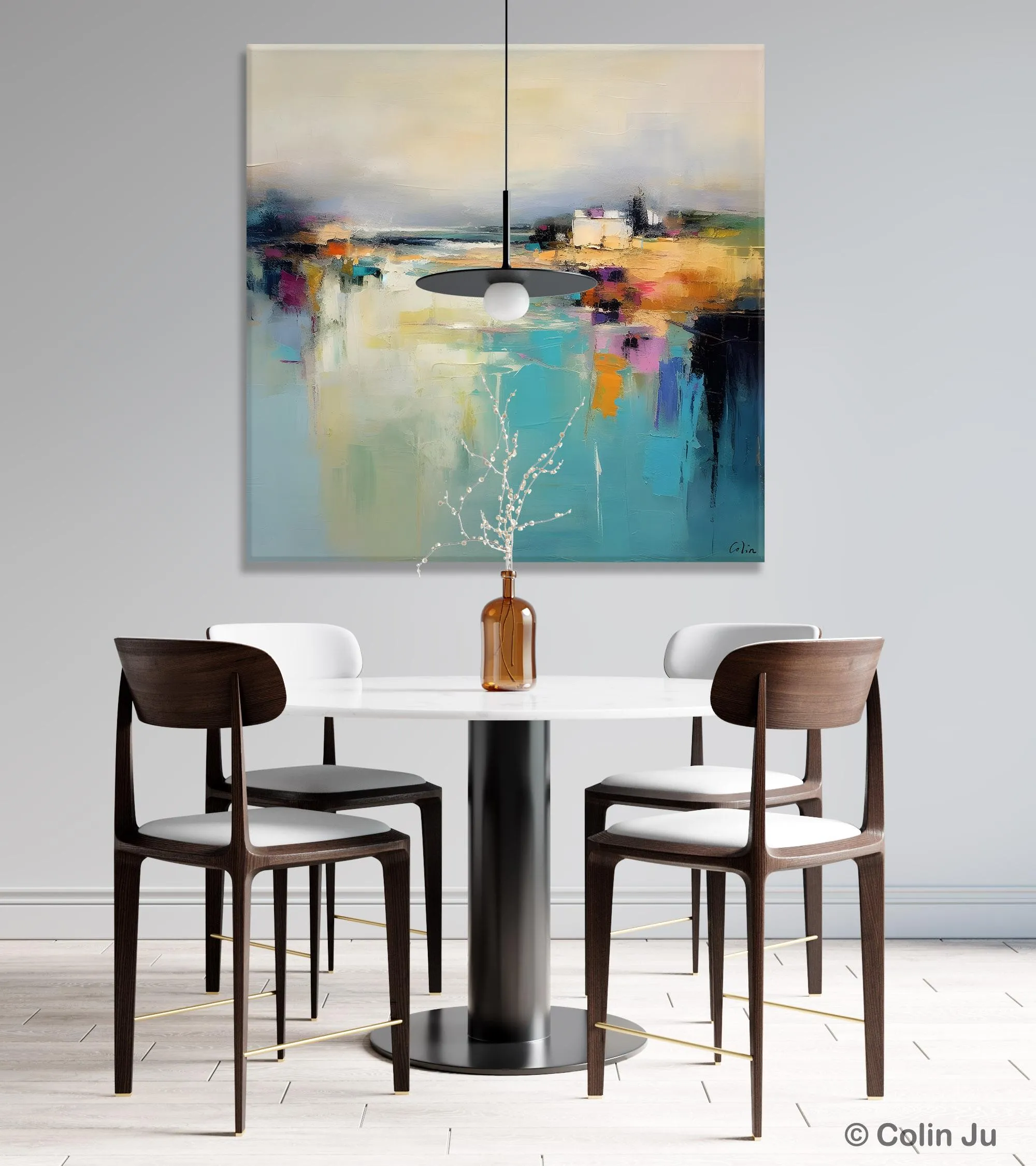 Abstract Landscape Painting on Canvas, Extra Large Original Artwork, Large Paintings for Bedroom, Oversized Contemporary Wall Art Paintings