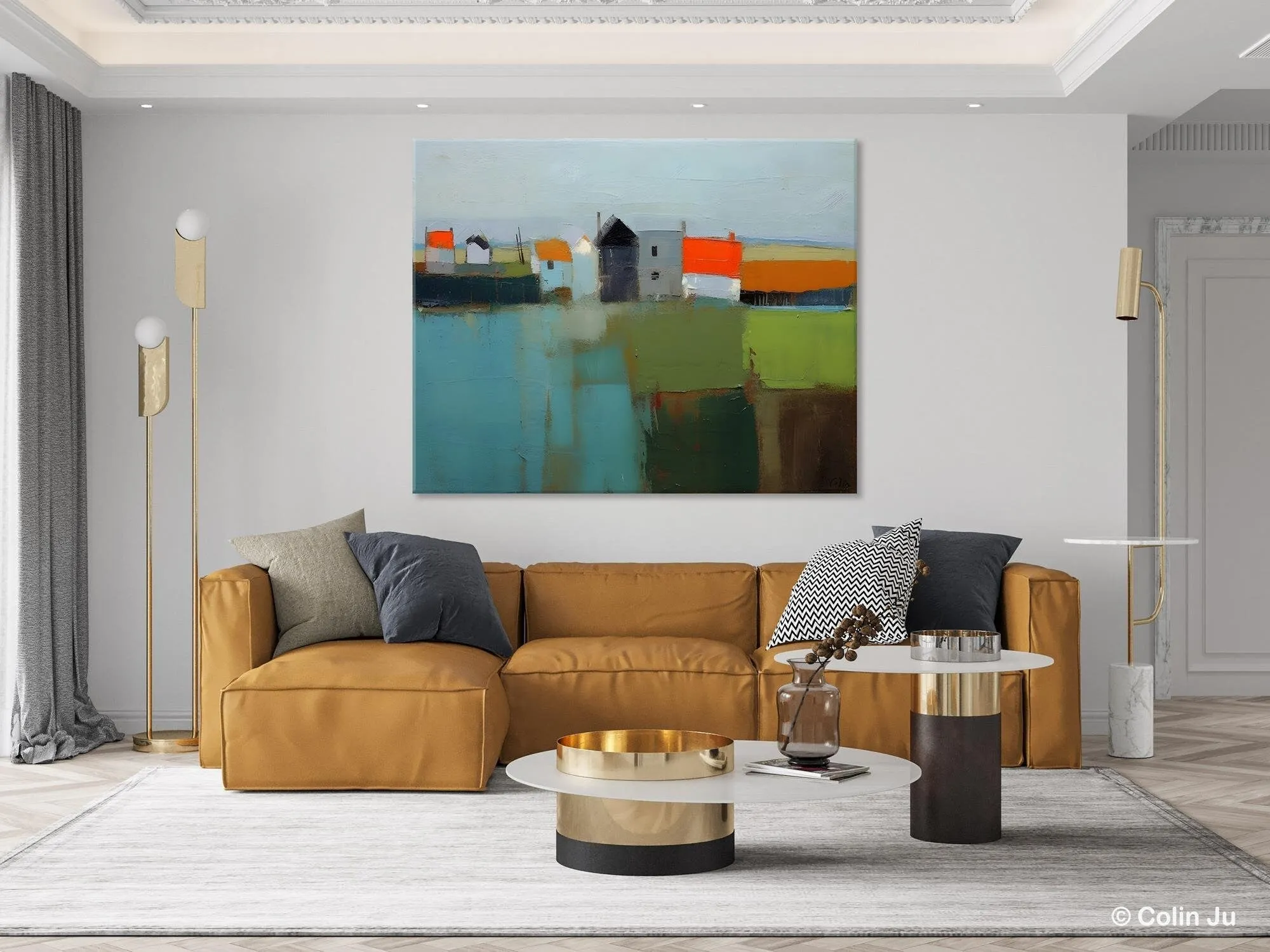 Abstract Landscape Paintings, Extra Large Canvas Painting for Living Room, Large Original Abstract Wall Art, Contemporary Acrylic Paintings