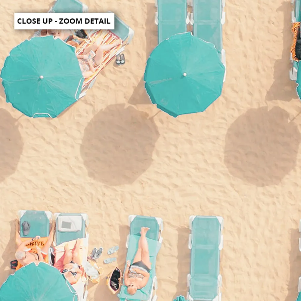 Aerial Beach Umbrellas  - Art Print