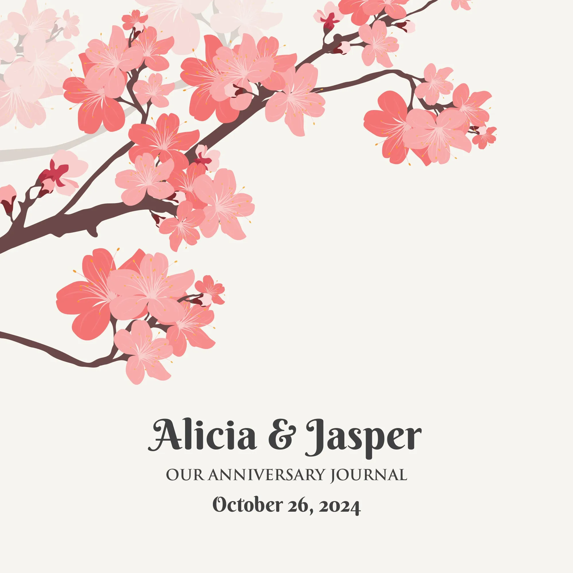 Anniversary Journal | Printed Cover: Cherry Blossom | Available Personalized