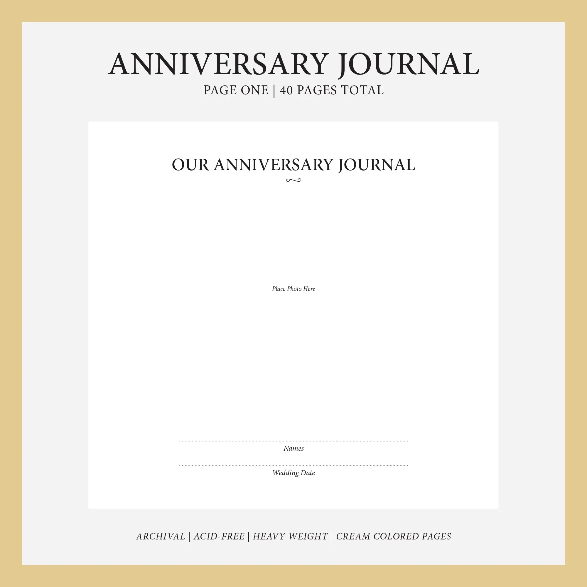 Anniversary Journal | Printed Cover: Ivory Bouquet | Available Personalized