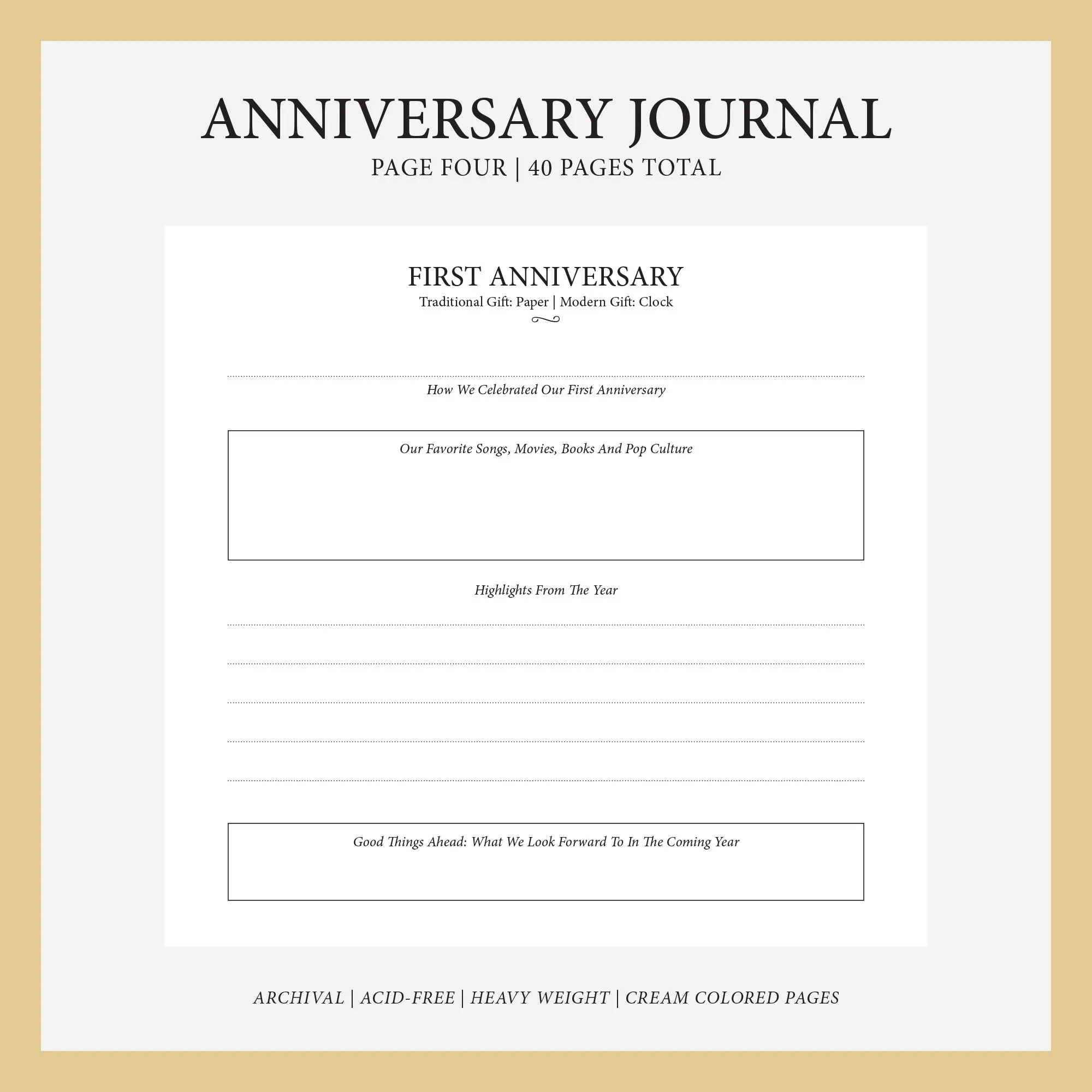 Anniversary Journal | Printed Cover: Tie The Knot | Available Personalized