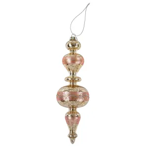 Ava Spindle Glass Ornament - Pink