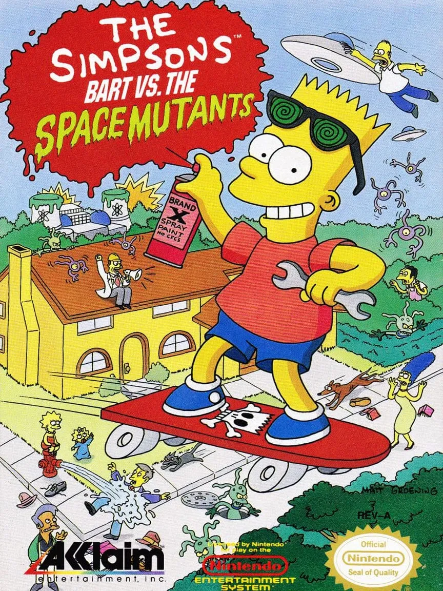 Bart vs The Space Mutants NES Cover Art - Simpsons Gallery Wrapped Canvas Print 12x16