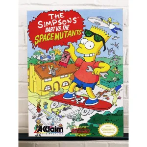 Bart vs The Space Mutants NES Cover Art - Simpsons Gallery Wrapped Canvas Print 12x16