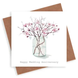 Blossom and Hearts Anniversary Card