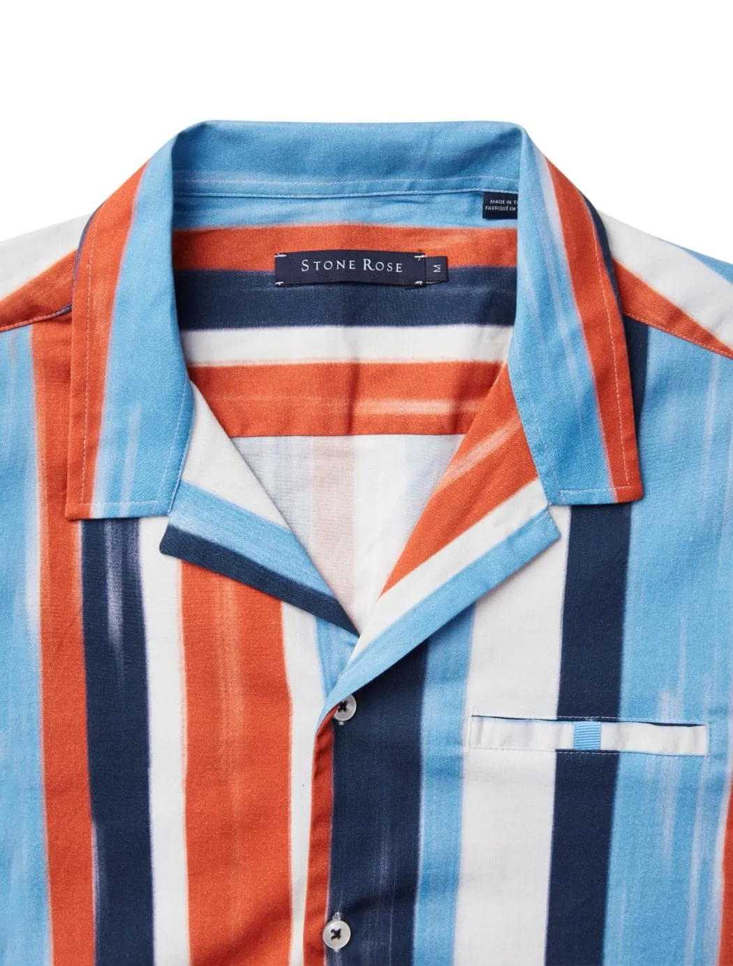 Blue Stripped Resort Short Sleeve Shirt