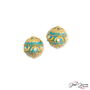 Boho Bead Pair in Teal Time