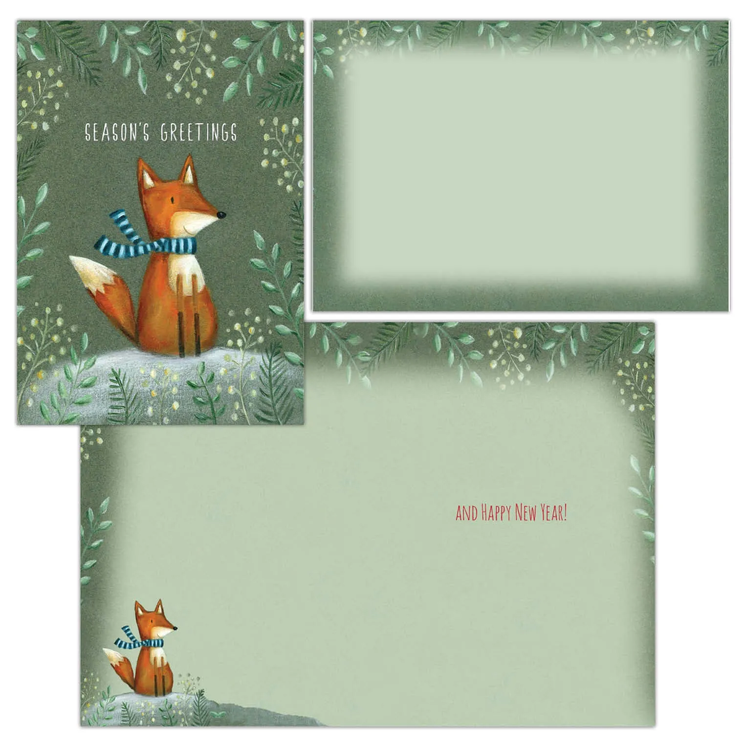 Boxed Christmas Cards- Christmas Fox -16 Cards & Envelopes