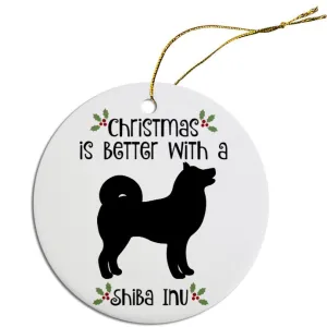 Breed Specific Round Christmas Ornament Shiba Inu