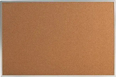 Bulletin Board Natural Cork 36 X 24 Satin-Finished Aluminum Frame