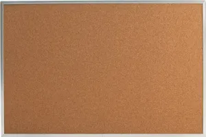 Bulletin Board Natural Cork 36 X 24 Satin-Finished Aluminum Frame