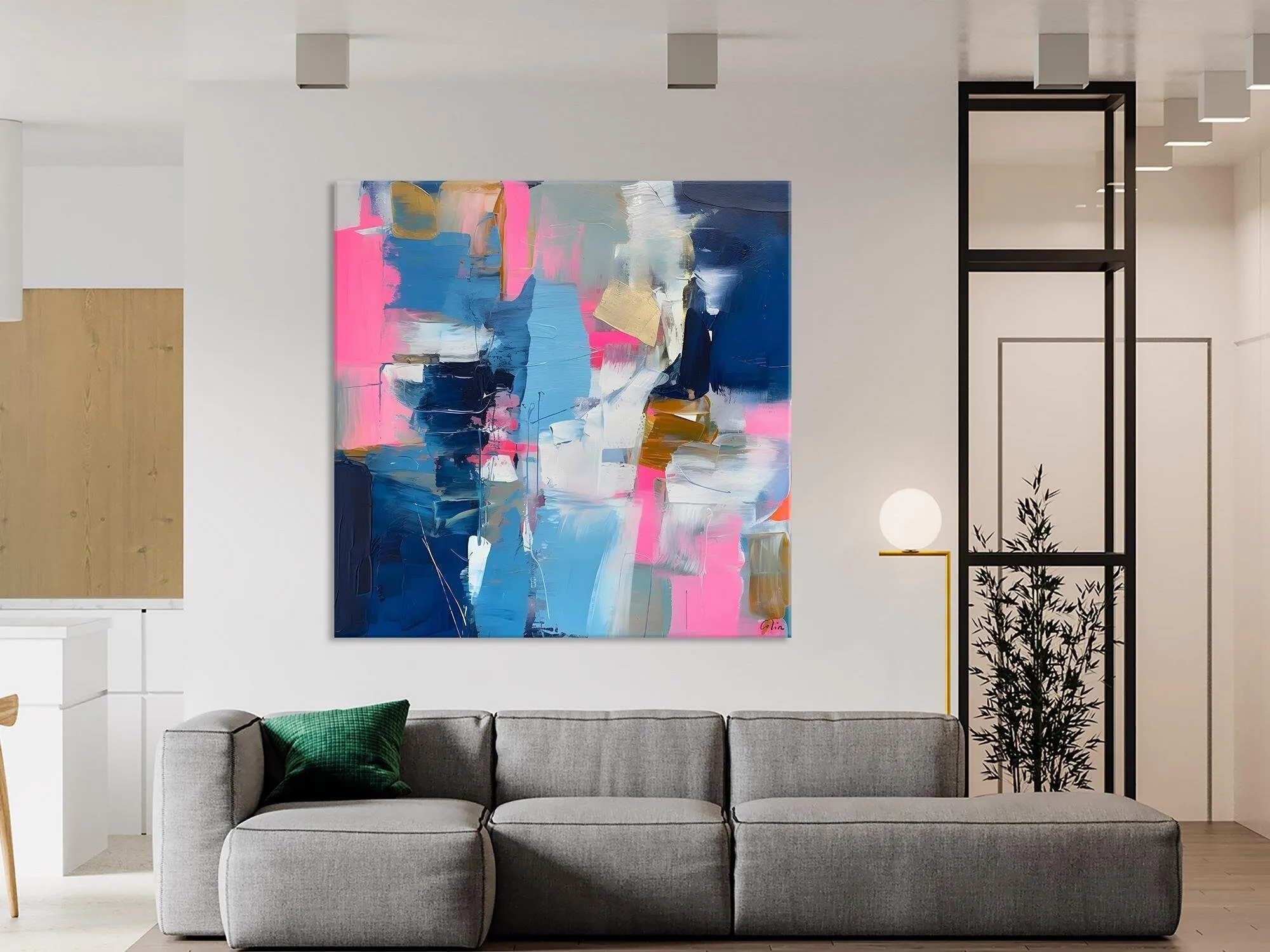 Canvas Art, Original Modern Wall Art, Modern Acrylic Artwork, Modern Canvas Paintings, Contemporary Large Abstract Painting for Dining Room