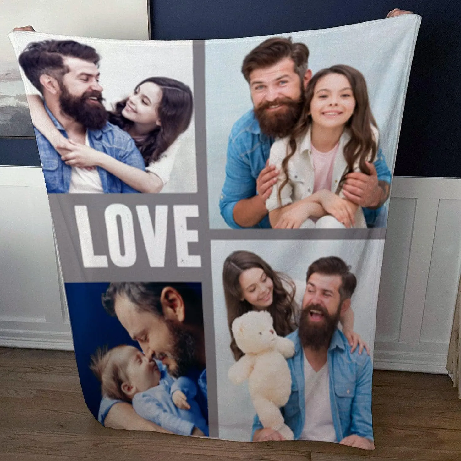 Capture beautiful memories with a custom LOVE blanket - 4 photos included! Snuggle up in personalized comfort and cherish your special moments