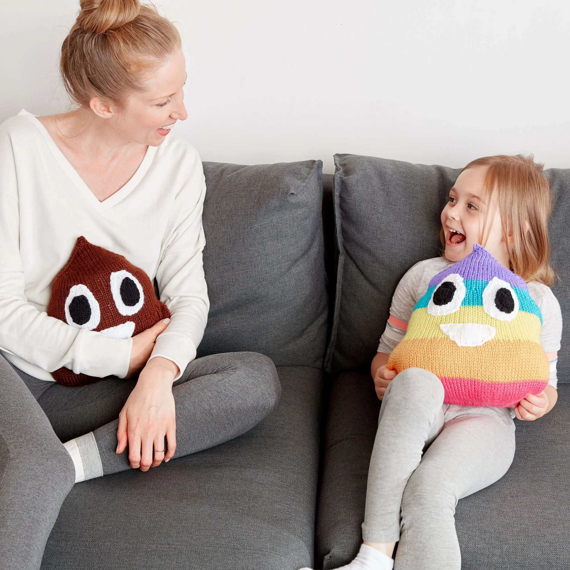 Caron Poop Emoji Knit Pillows