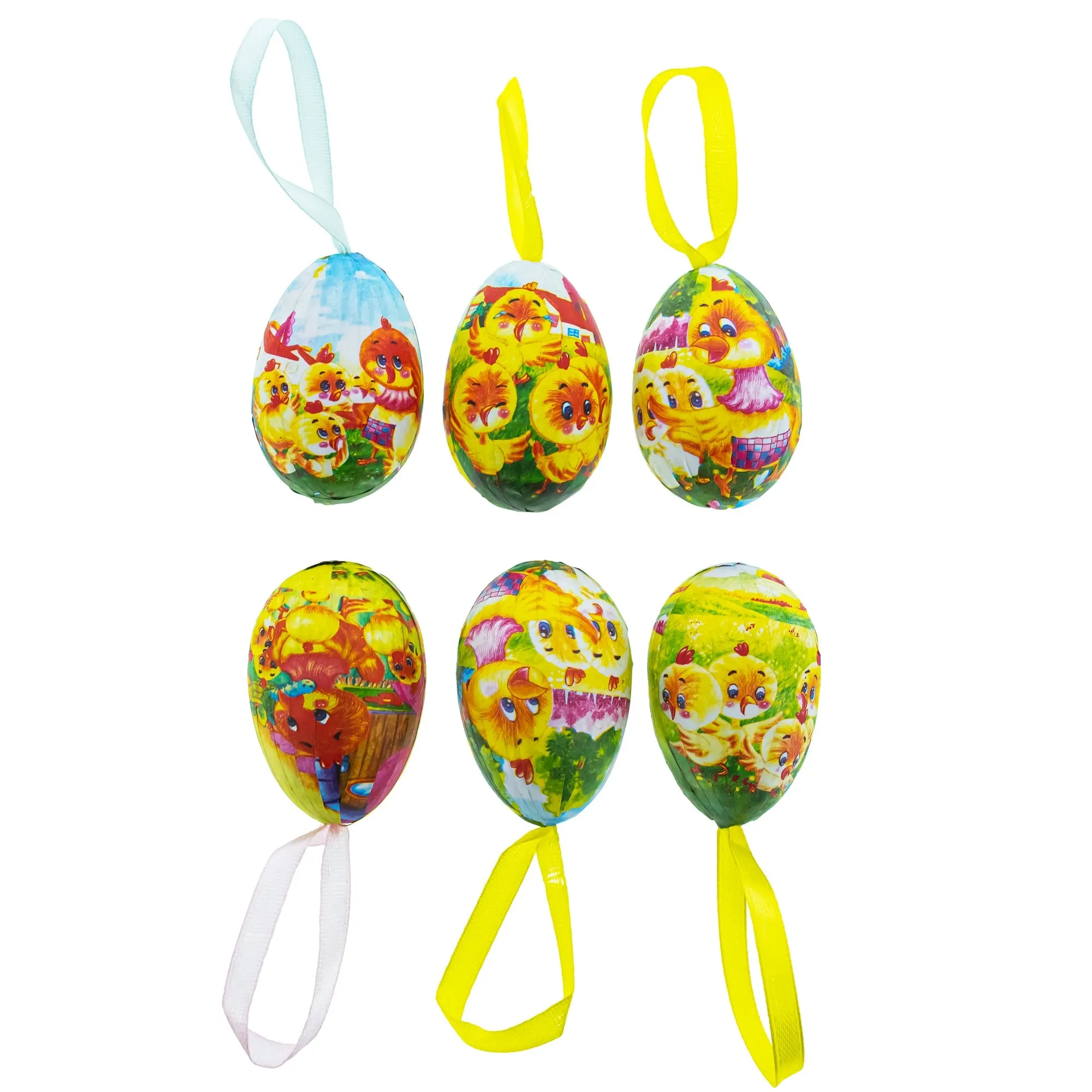 Chirpy Easter: Set Of 6 Chicks Easter Egg Ornaments