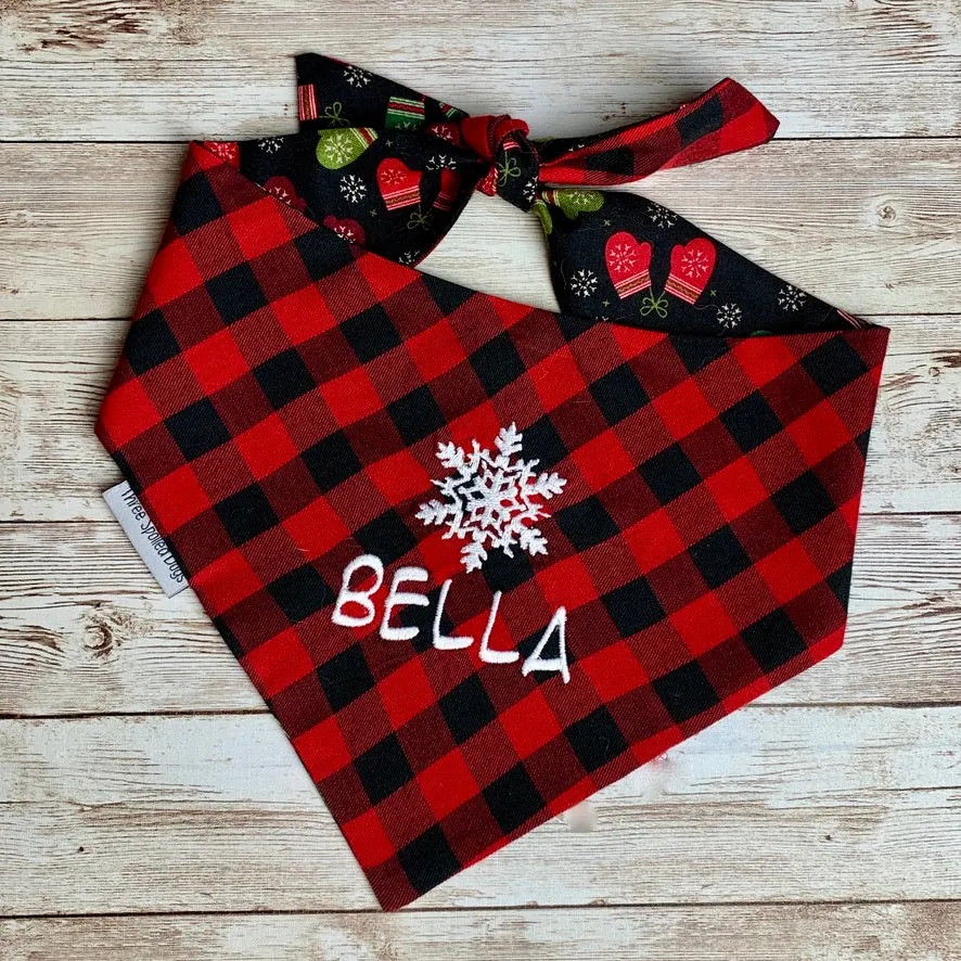 Christmas Plaid Dog Bandanas Perfect for Christmas Photos