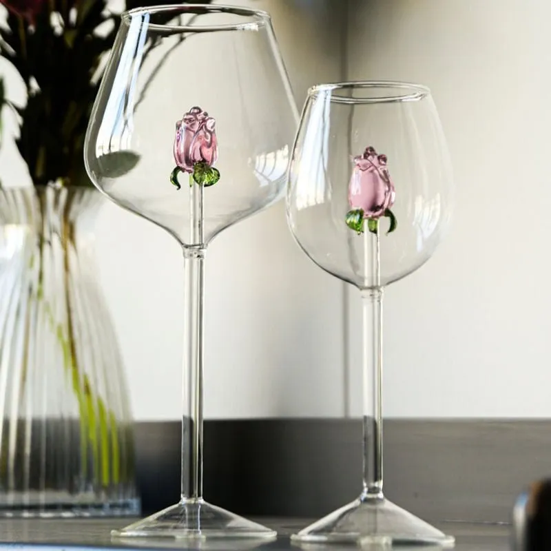 Creative 3D Rose Champagne Flute