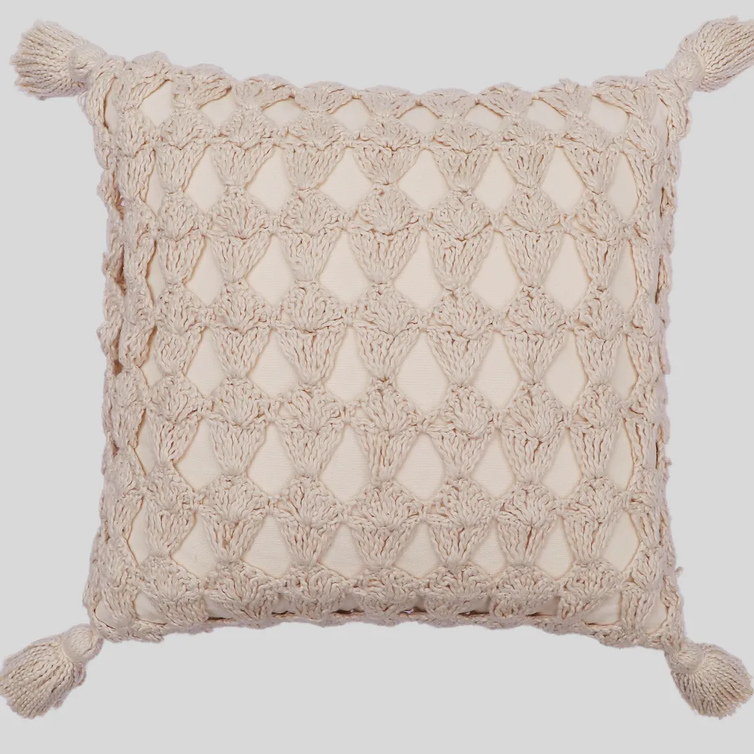 Crochet Throw Cushion 50 x 50 cm