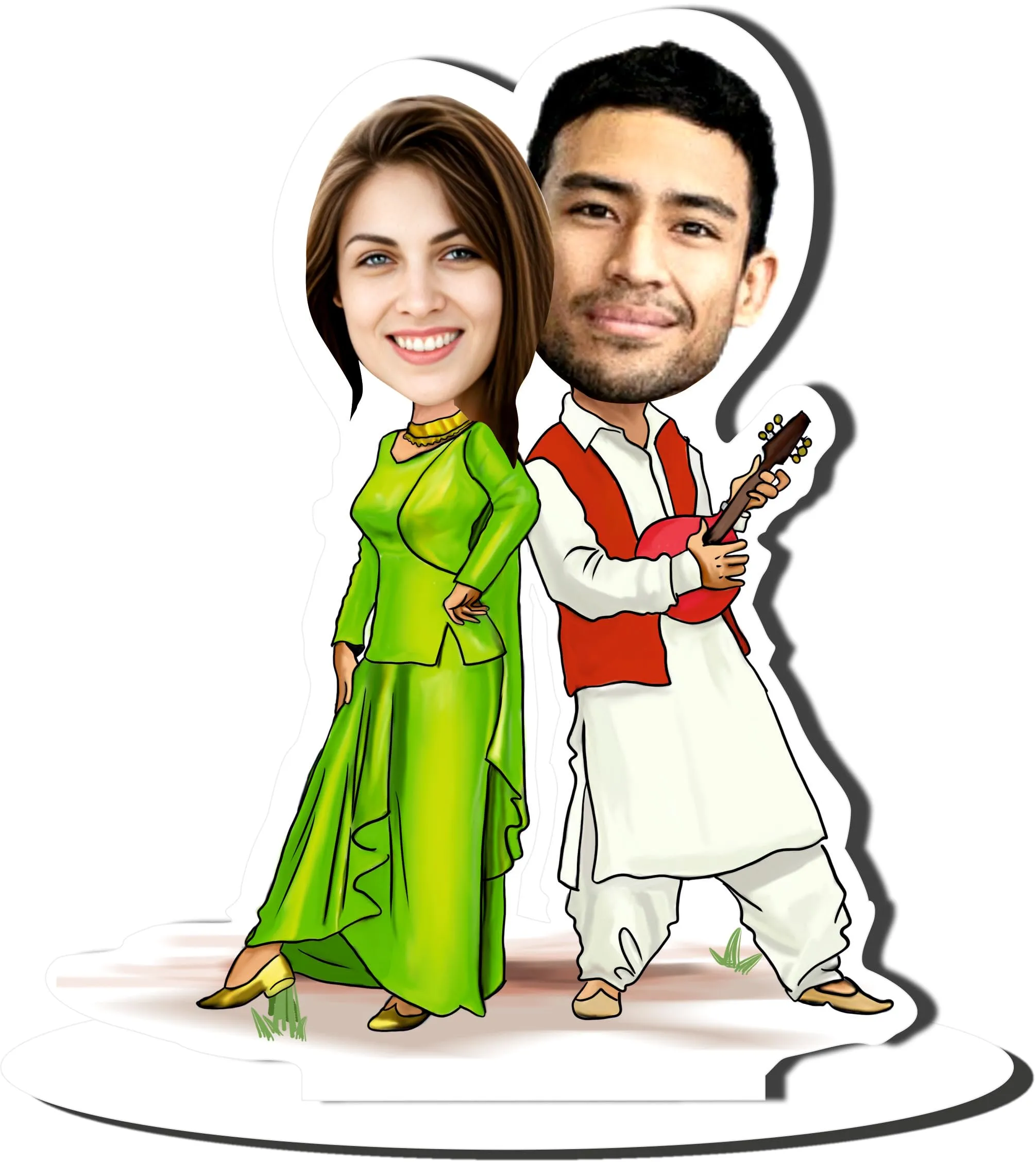 DON'T JUDGE ME Customize Gifts | Personalized Caricature with Your Changing face | Best Gift For Couple (COUPLE -4)