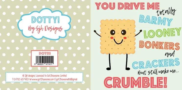 Dotty Card Range - You Drive Me Crackers Greetings Card