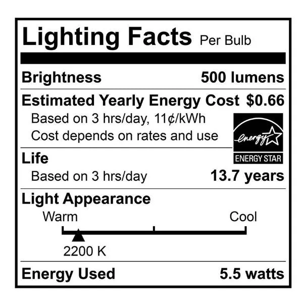 Edison LED Filament Bulb - 5.5 Watt - 2200K - Amber Glass