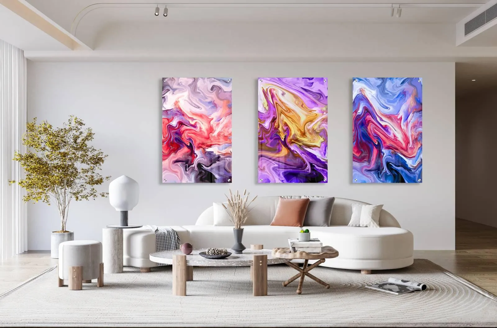 Experimental Art Set of 3 Prints Modern Wall Art Modern Artwork