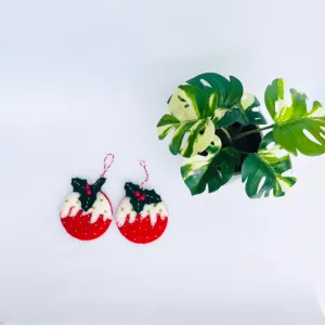 Felt Red Mistletoe Ornaments