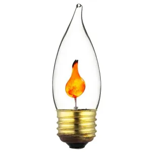 Flicker Flame - Clear - 3 Watt - Medium Base