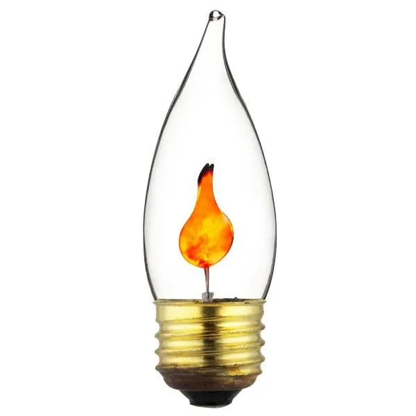 Flicker Flame - Clear - 3 Watt - Medium Base