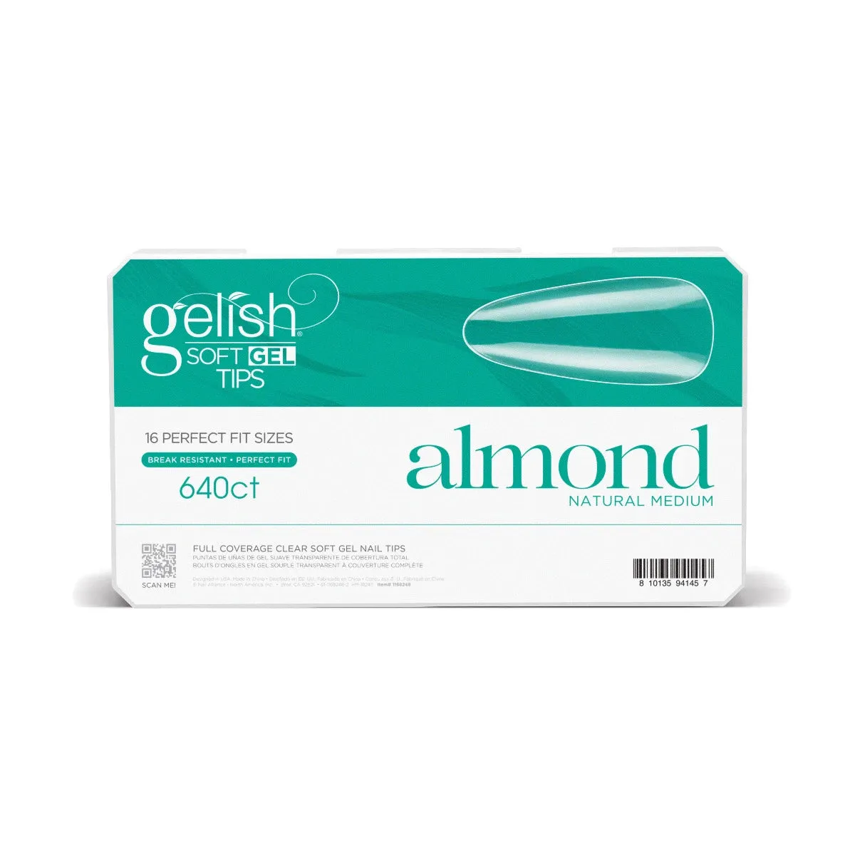 Gelish - Soft Gel Tips - Medium Almond 640CT