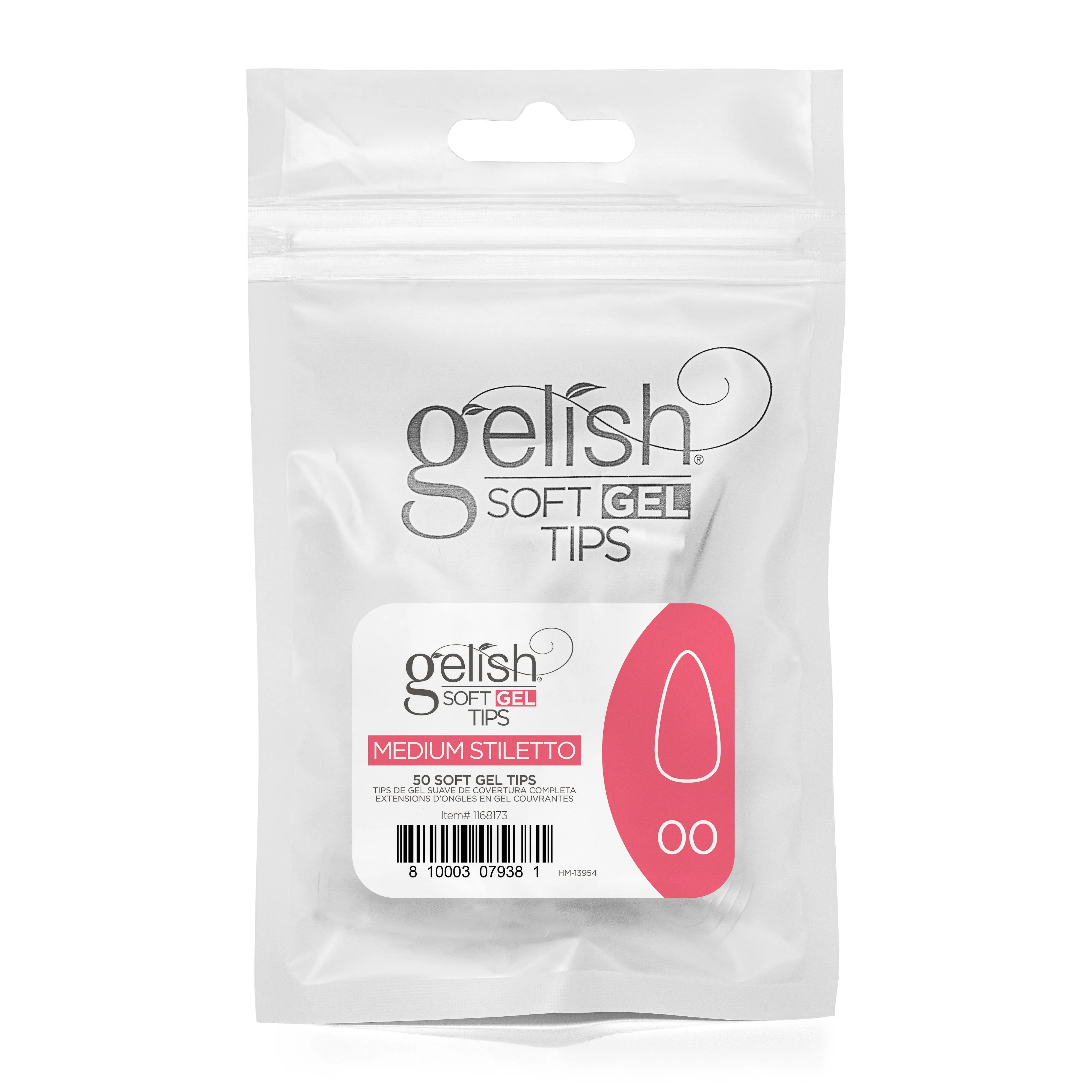 Gelish - Soft Gel Tips - Medium Stiletto Size 00 50CT Refill