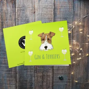 Gin and Wire Fox Terrier Greeting Card