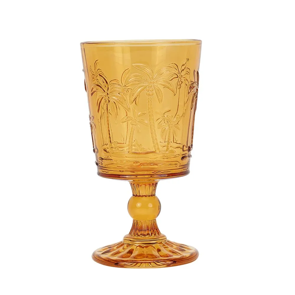 Goblet Glass Set - Palm Tree