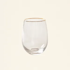 Gold Rim Optic Stemless Glass