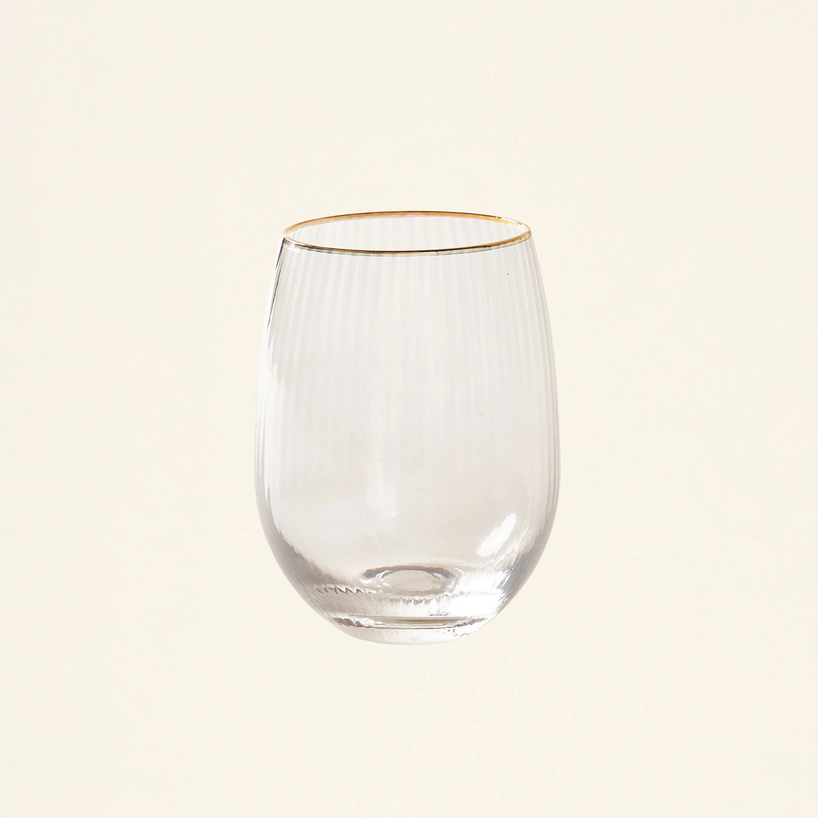 Gold Rim Optic Stemless Glass