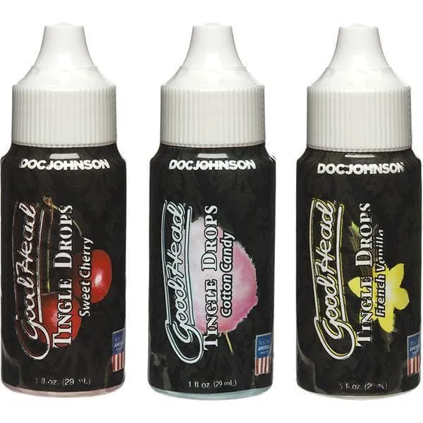 Goodhead Tingle Drops 3 Pk 1 Oz French Vanilla Sweet Cherry And Cotton Candy