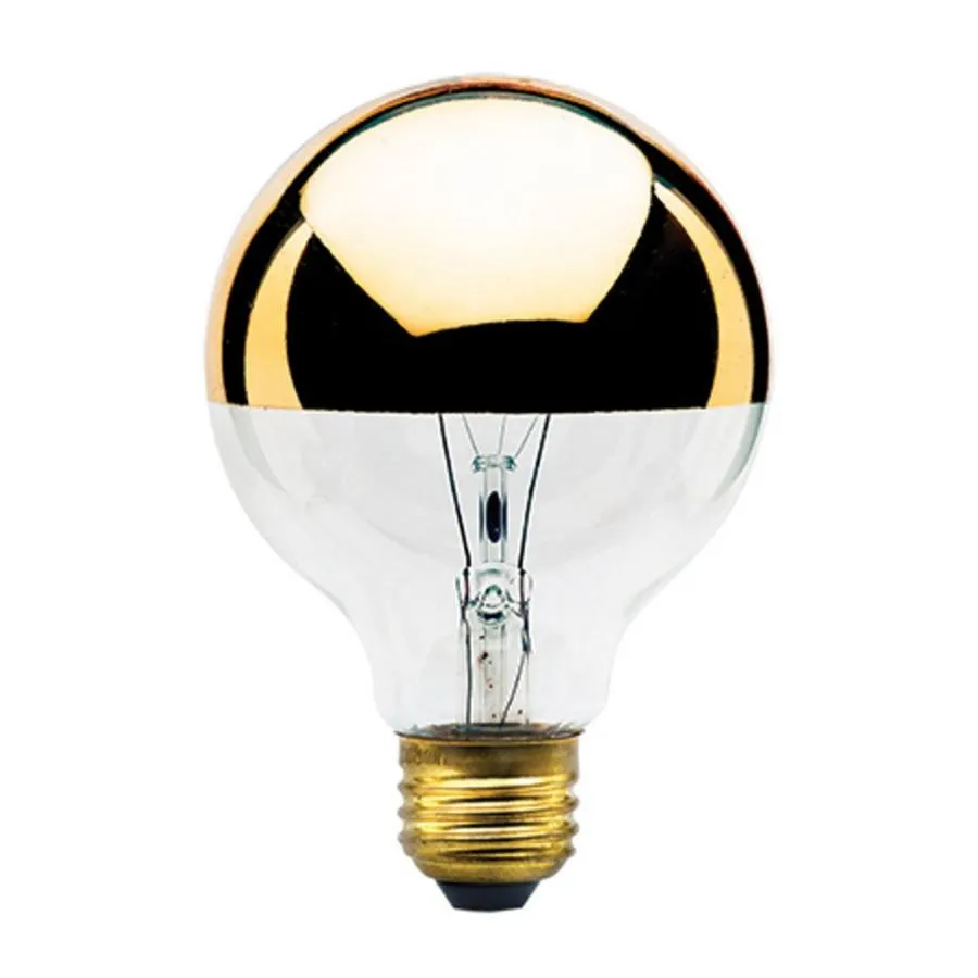 Half Gold 40 Watt Globe G25 Light Bulb