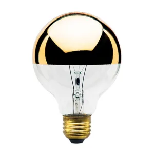 Half Gold 40 Watt Globe G25 Light Bulb